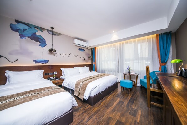 Premium bedding, in-room safe, individually decorated, desk