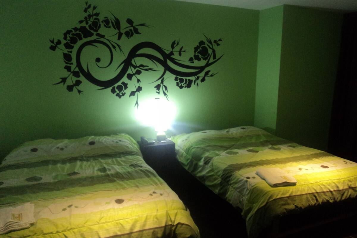 Desk, free WiFi, bed sheets