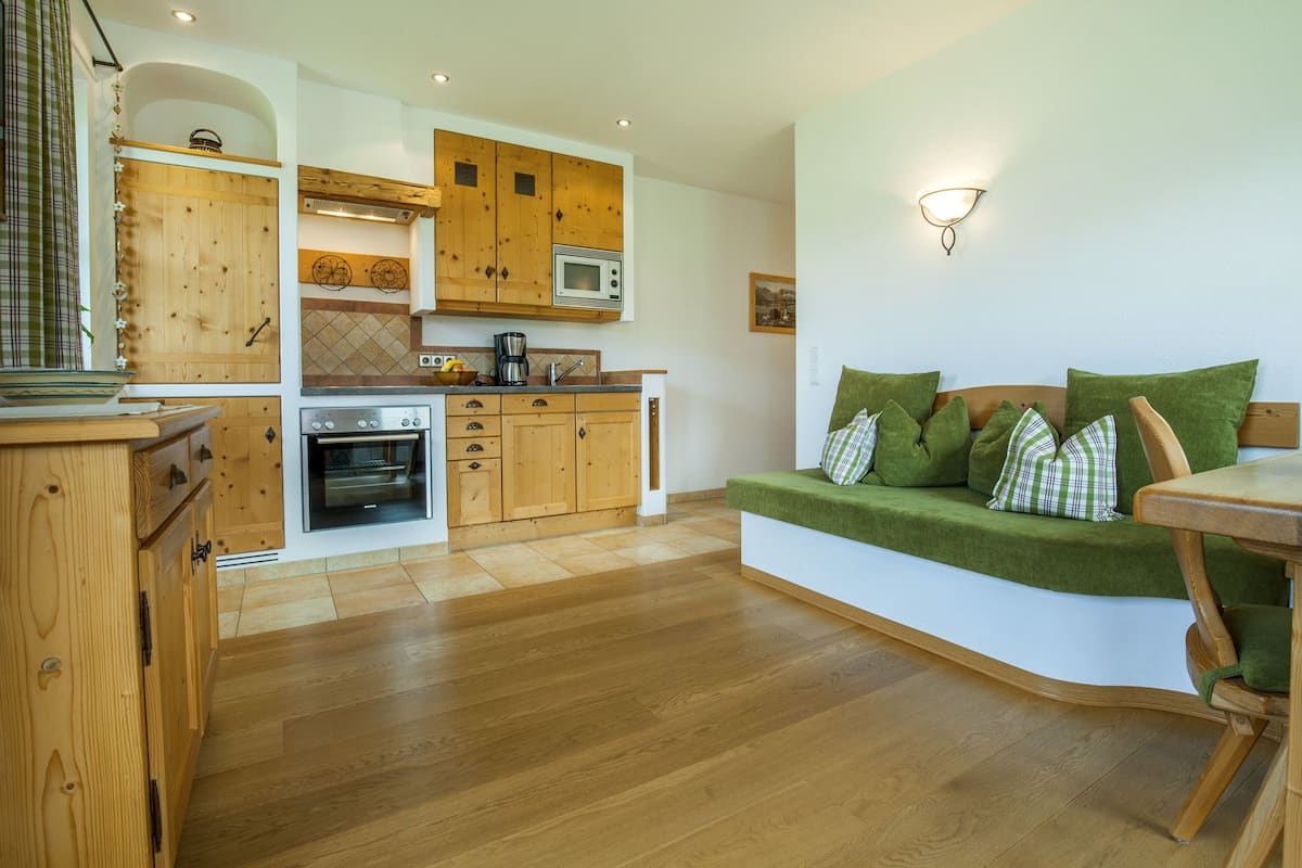 Apartment, 1 Bedroom, Balcony (Unterberg) | Private kitchen | Coffee/tea maker, full-size fridge, microwave, oven