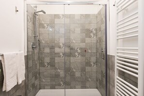 Appartement Classique, 1 grand lit et 1 canapé-lit | Douche de la salle de bain