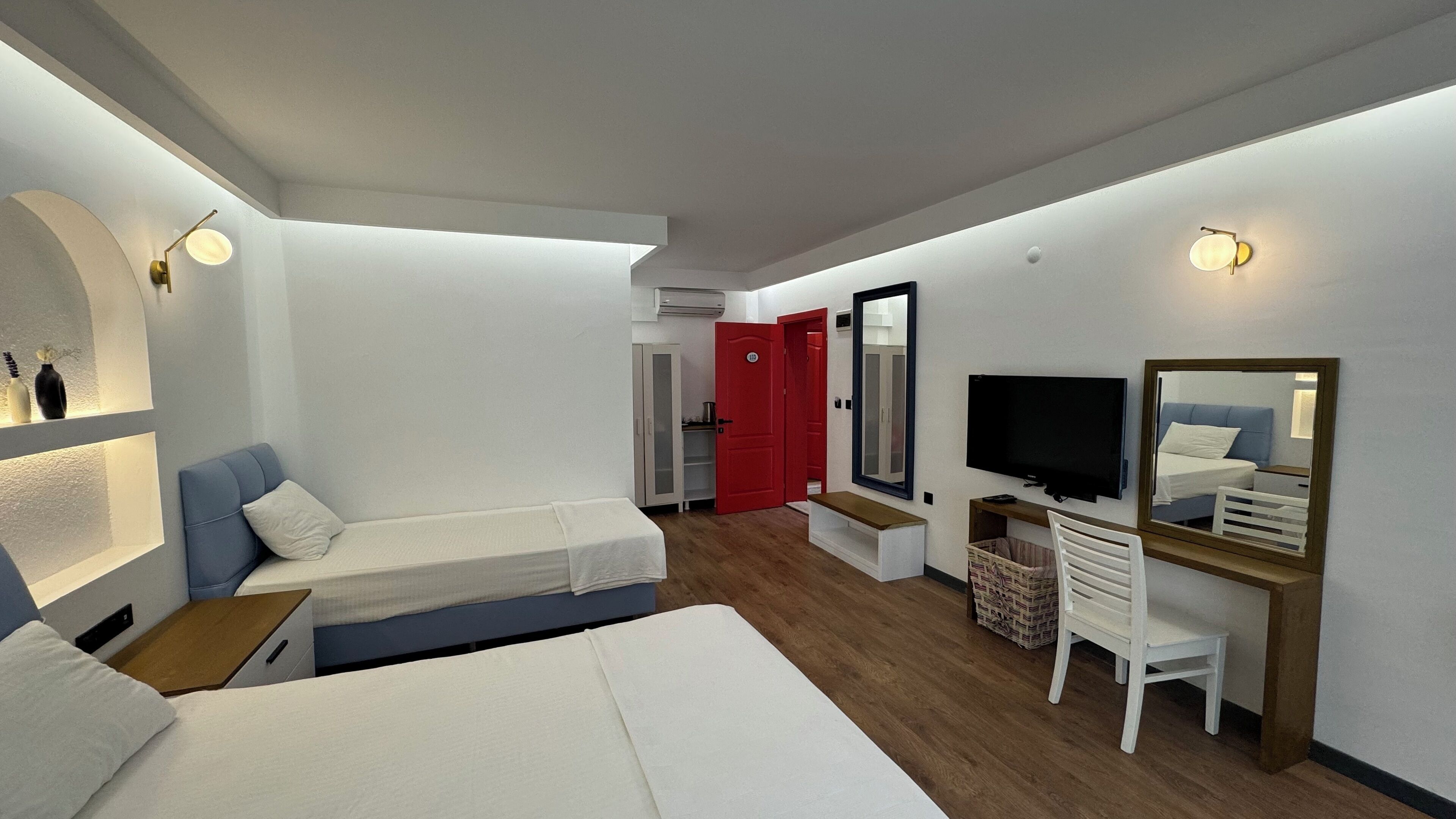 superior triple room, patio | 1 bedroom, egyptian cotton sheets, premium bedding, down duvets