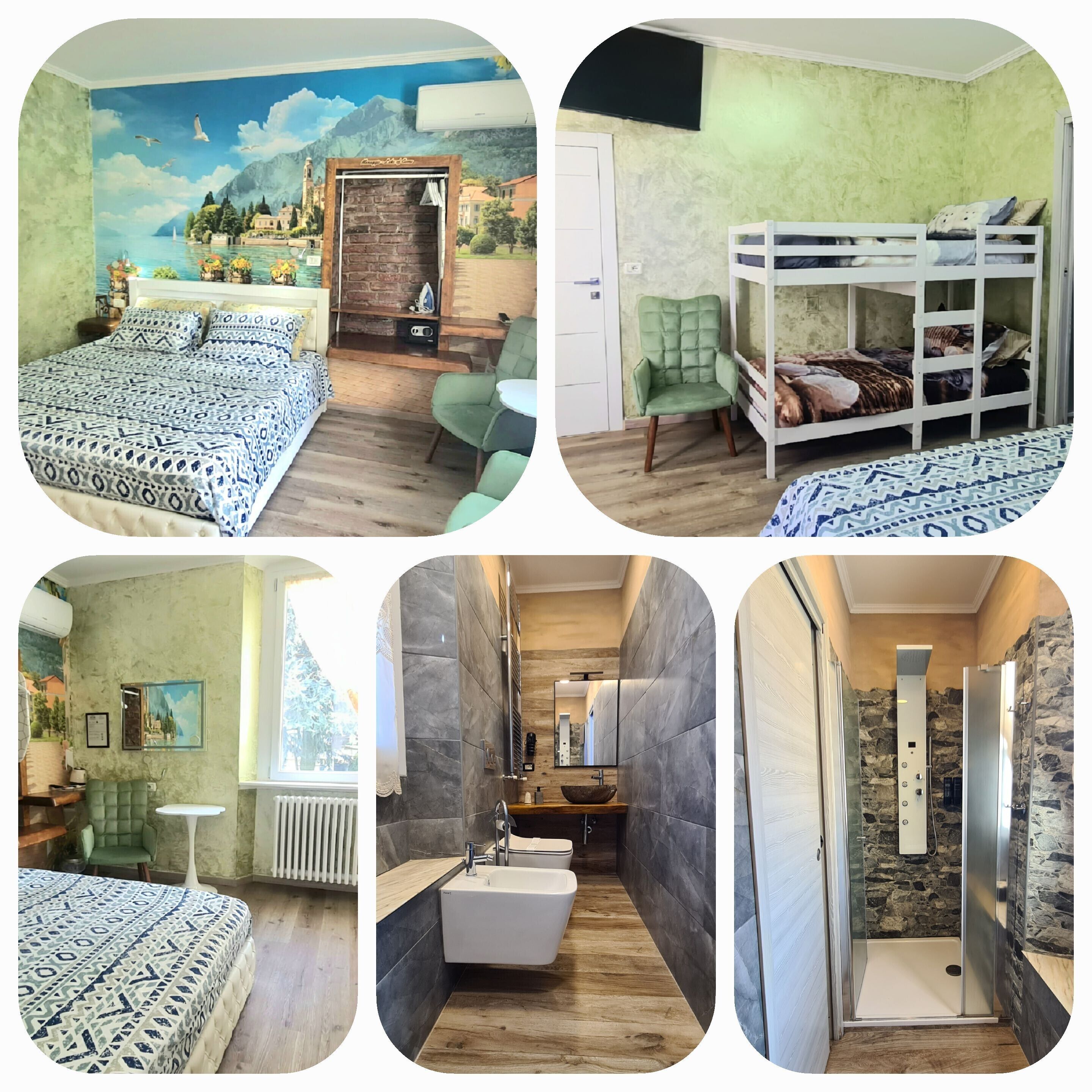 Camera quadrupla, letti multipli, bagno privato | Una cassaforte in camera, una scrivania, tende oscuranti