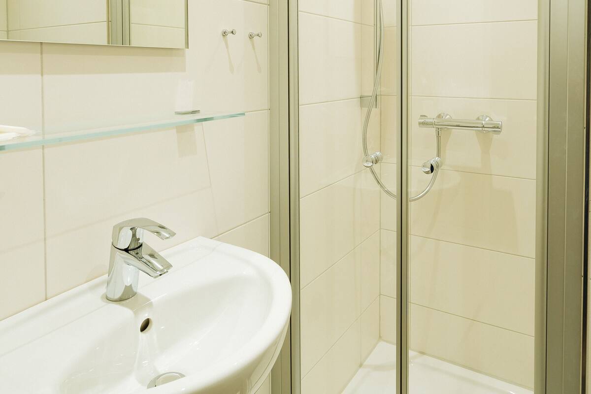 free toiletries, hair dryer, towels