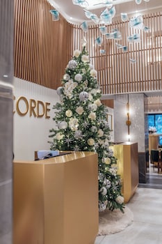 Hotel entrance and lobby at Concorde Hotel New York