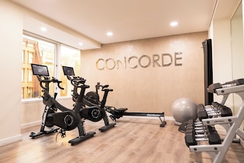 Fitness center at Concorde Hotel New York
