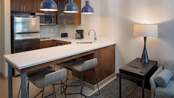 Studio, Multiple Beds | Private kitchen | Full-size fridge, microwave, stovetop, coffee/tea maker