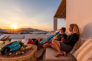 Villa, meerdere slaapkamers, uitzicht op het strand | Terras