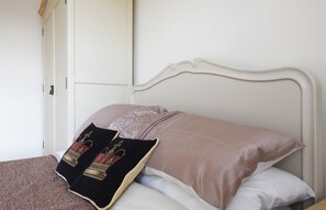 1 bedroom, desk, iron/ironing board, travel cot