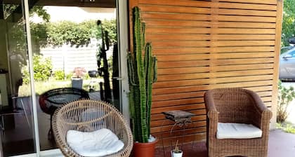 Comfortable villa with large enclosed garden of 1800 m2, view on pine trees.