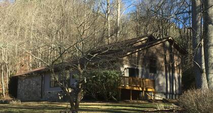 Suuri omakotitalo metsäisellä pinta-alueella