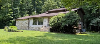 Large private home on wooded acreage