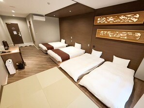 Basic Room, Multiple Beds, Non Smoking (19 sqm) | Down duvets, iron/ironing board, free WiFi, bed sheets - Hotel Abest Grande Okayama (Okayama)