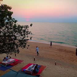 Private beach, white sand