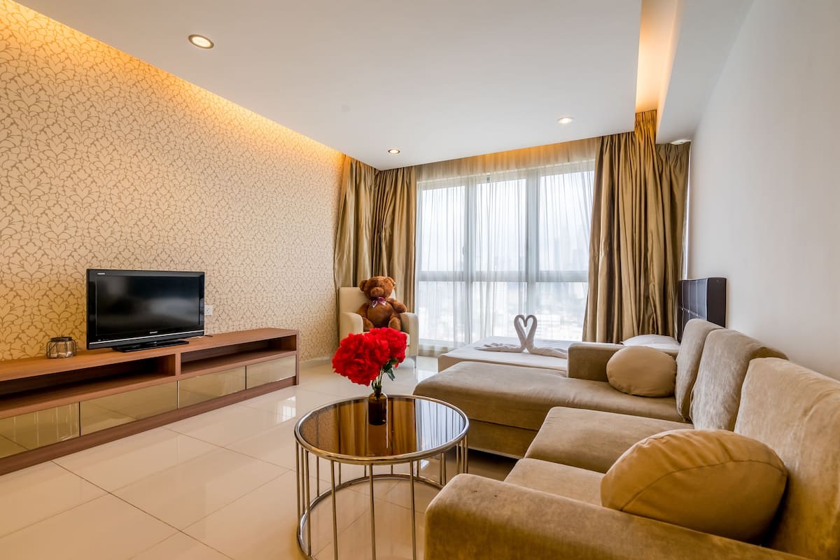 Comfort Apartment, 2 Bedrooms | Living area | 32-inch LCD TV with digital channels, TV
