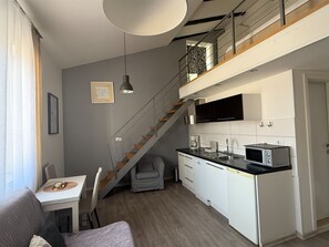 Superior Duplex | Private kitchen | Fridge, microwave, stovetop, dishwasher