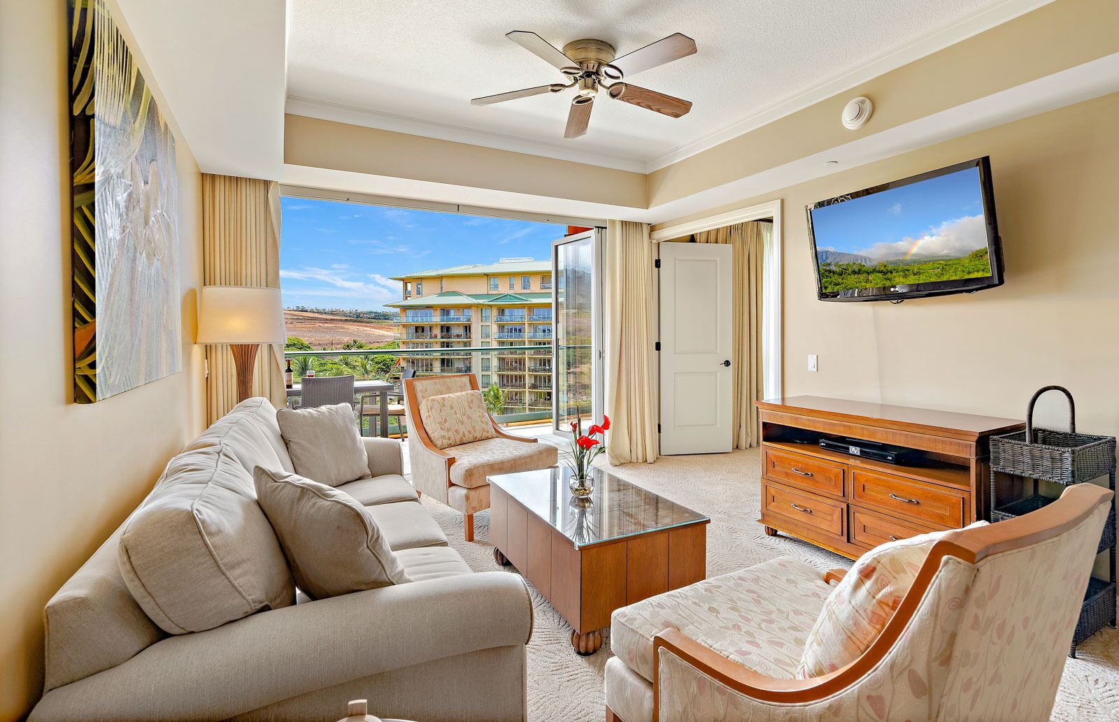 TV, DVD player, stereo