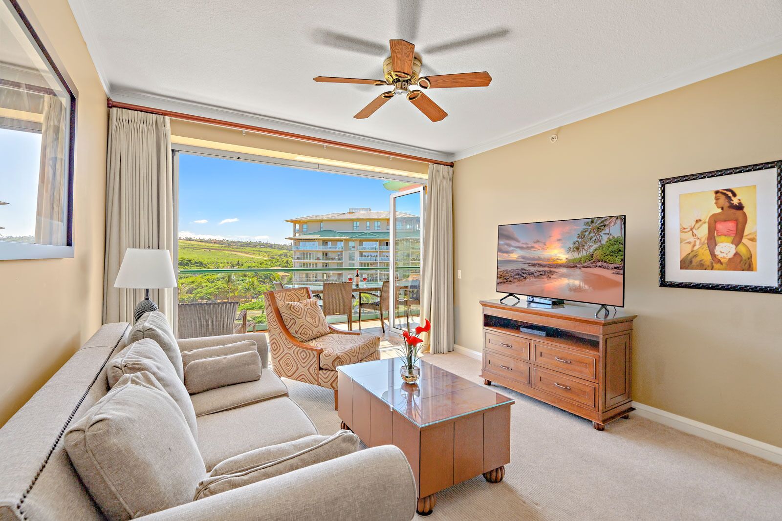 TV, DVD player, stereo