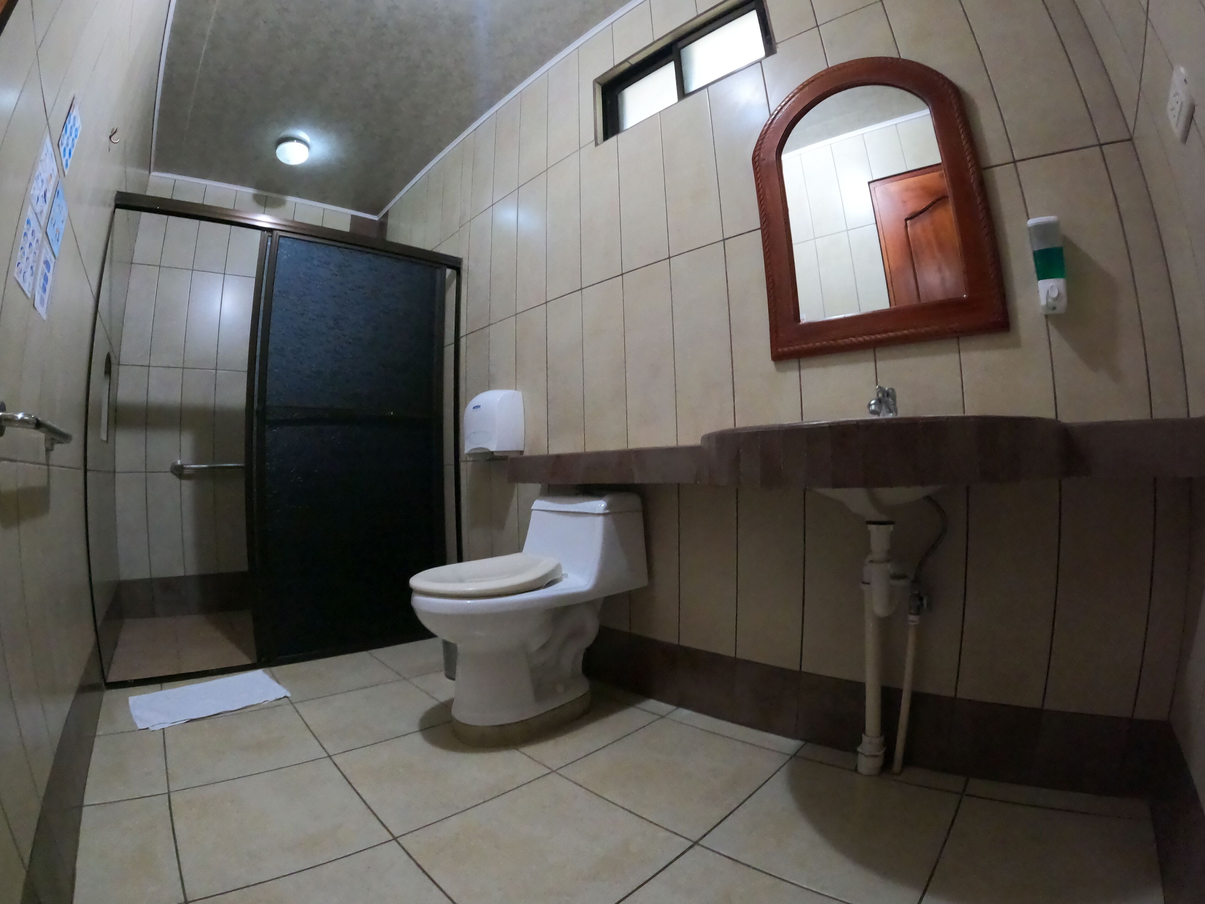 standard double room | bathroom | shower, free toiletries, towels