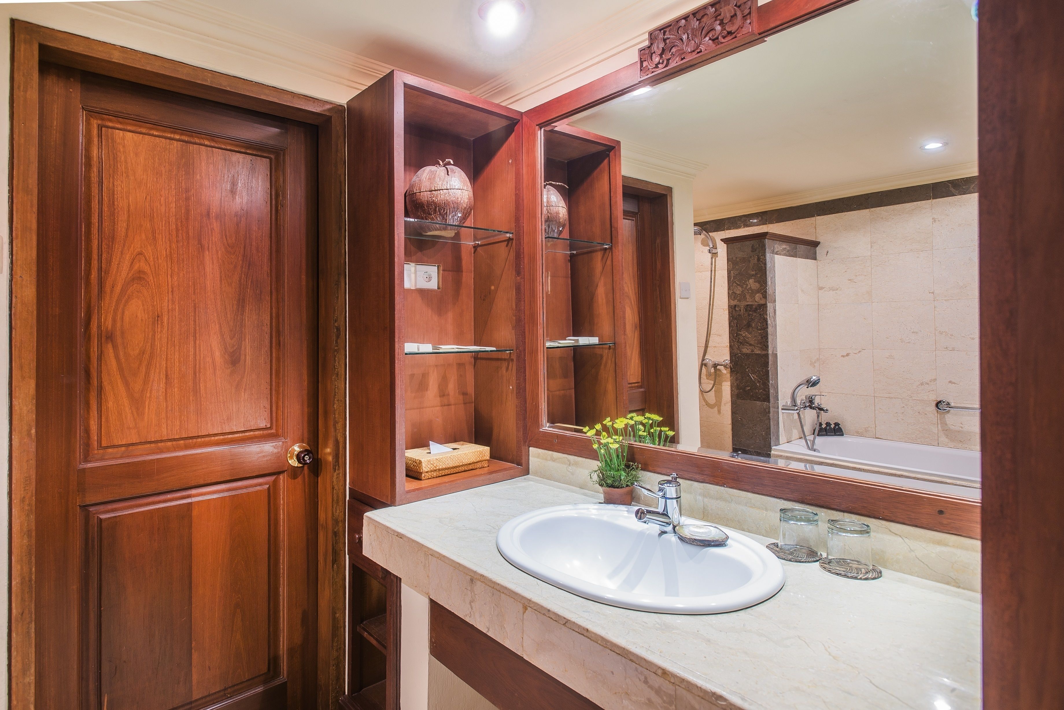 deluxe suite, 1 king bed | bathroom | separate bathtub and shower, deep-soaking bathtub, free toiletries