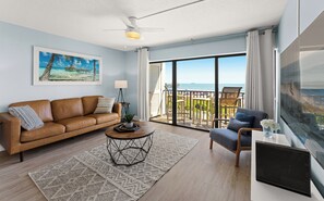 TV - Coastal Escape Oceanfront Corner Unit with Heated Pool and Resort Amenities (Cocoa Beach)