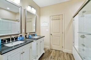 Bathtub, hair dryer, towels