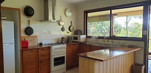 Fridge, microwave, oven, stovetop - Casuarina Cottage - walk to town - Mountain views. (Bellingen)
