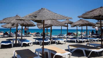 Beach nearby, sun-loungers