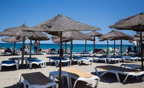 Beach nearby, sun-loungers