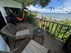 Deluxe Quadruple Room, Multiple Beds, Beach View, Oceanfront | Terrace/patio - Pacheco Tours & Cabinas (Drake Bay)