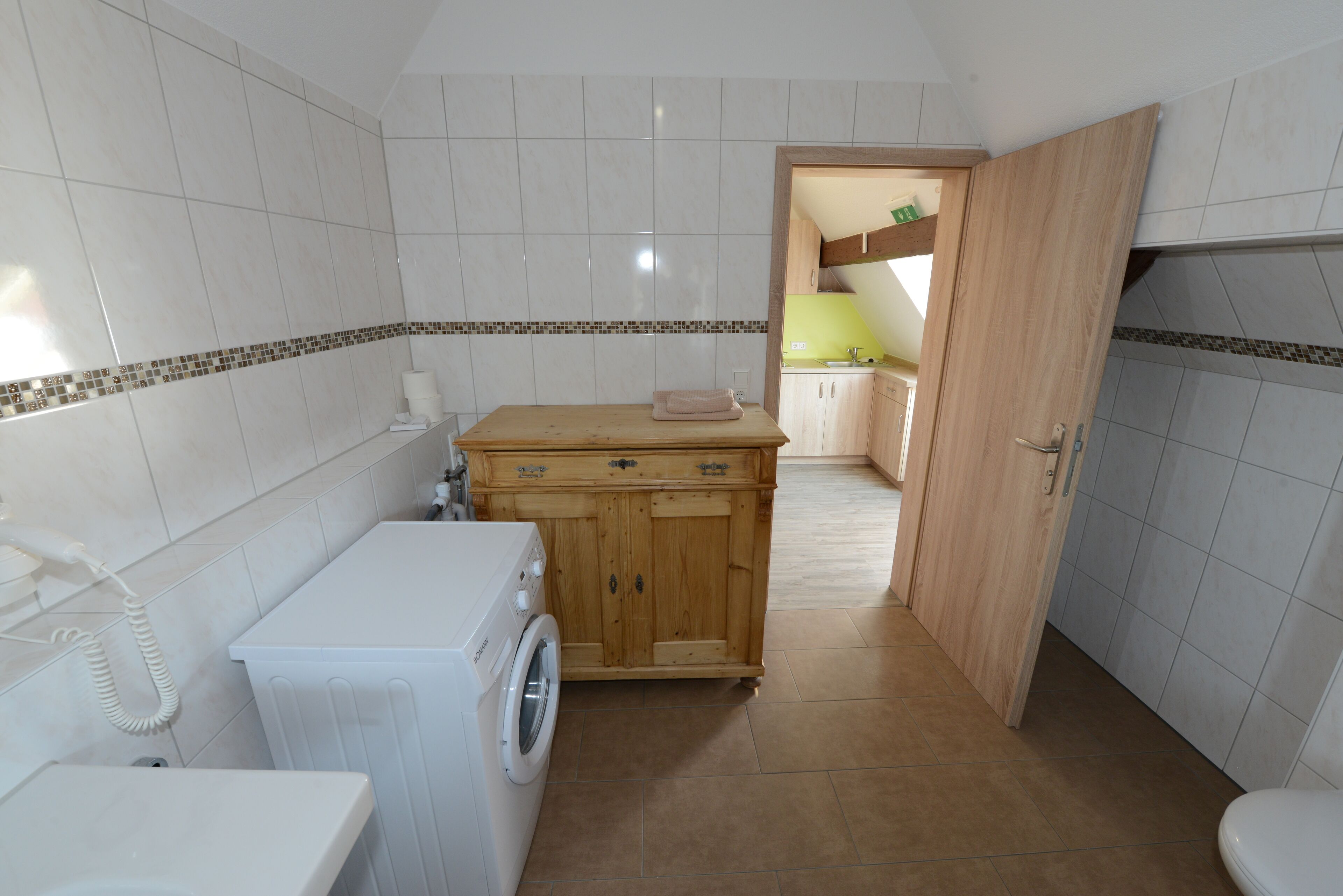 comfort studio | bathroom | shower, hair dryer, towels