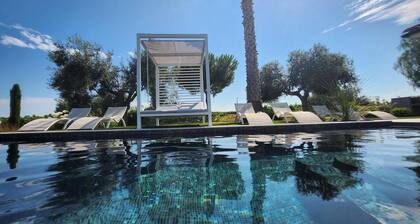 Moderne Weingutvilla mit Überlaufpool