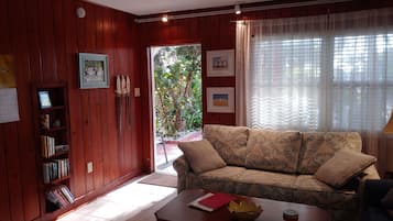 Een smart-tv, een dvd-speler en boeken