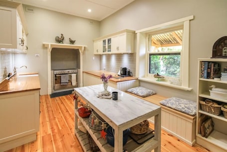 Holiday Homes | Private kitchen | Full-size fridge, microwave, oven, stovetop. Ambrosia Holiday Home