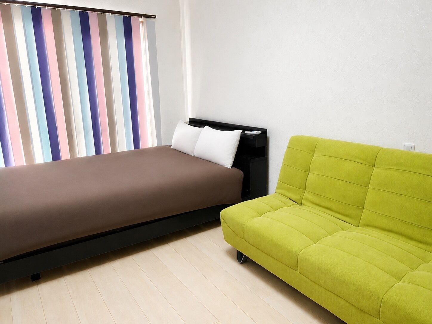 1 bedroom, desk, laptop workspace, blackout curtains