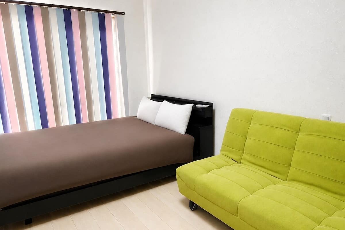 1 bedroom, desk, laptop workspace, blackout drapes