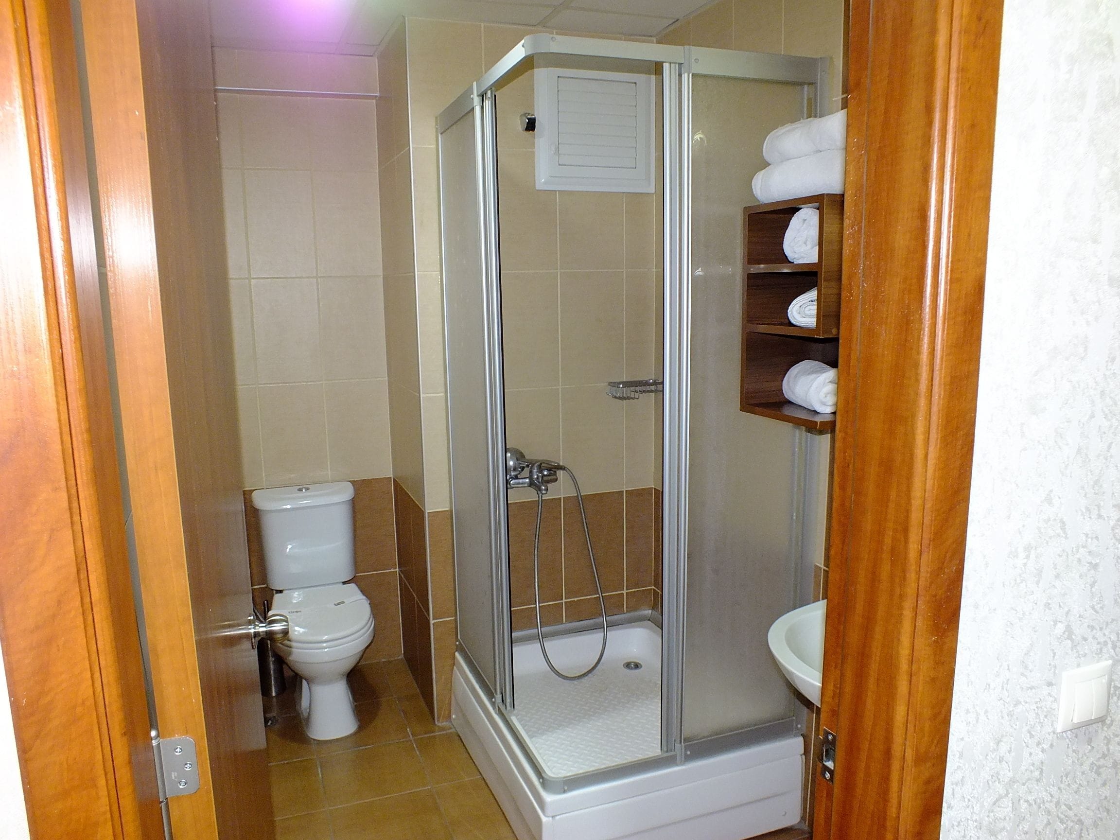 shower, free toiletries, hair dryer, bathrobes