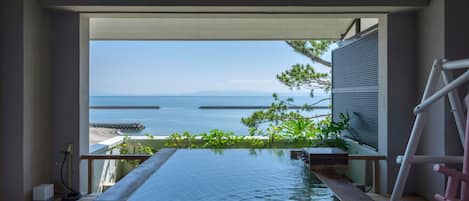 Western style Double room with Private Air Hot Spring Bath | View from room