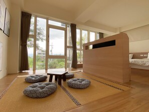 Family Quadruple Room, 2 Double Beds, Courtyard View, Courtyard Area (R204) | Down comforters, minibar, individually decorated, laptop workspace