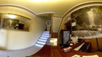 Desk, blackout drapes, rollaway beds, free WiFi