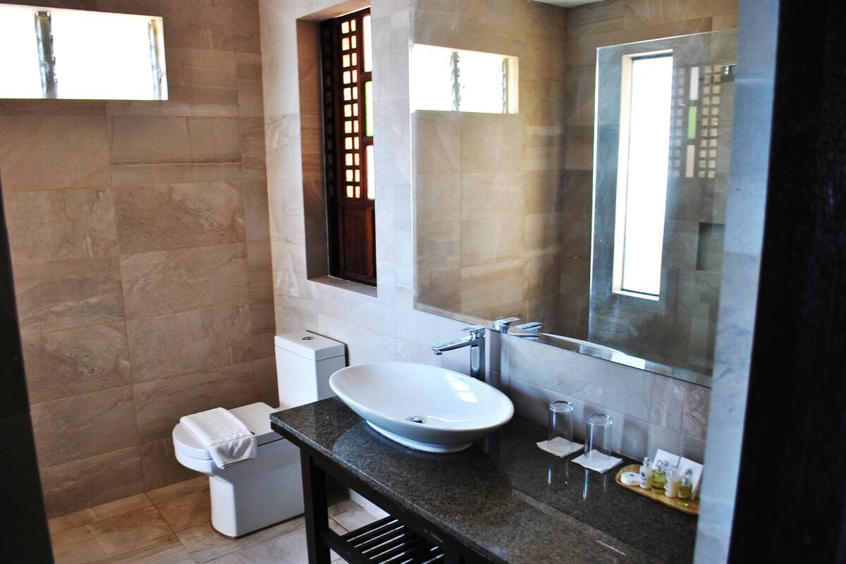 Bathroom | Shower, free toiletries, hair dryer, bidet