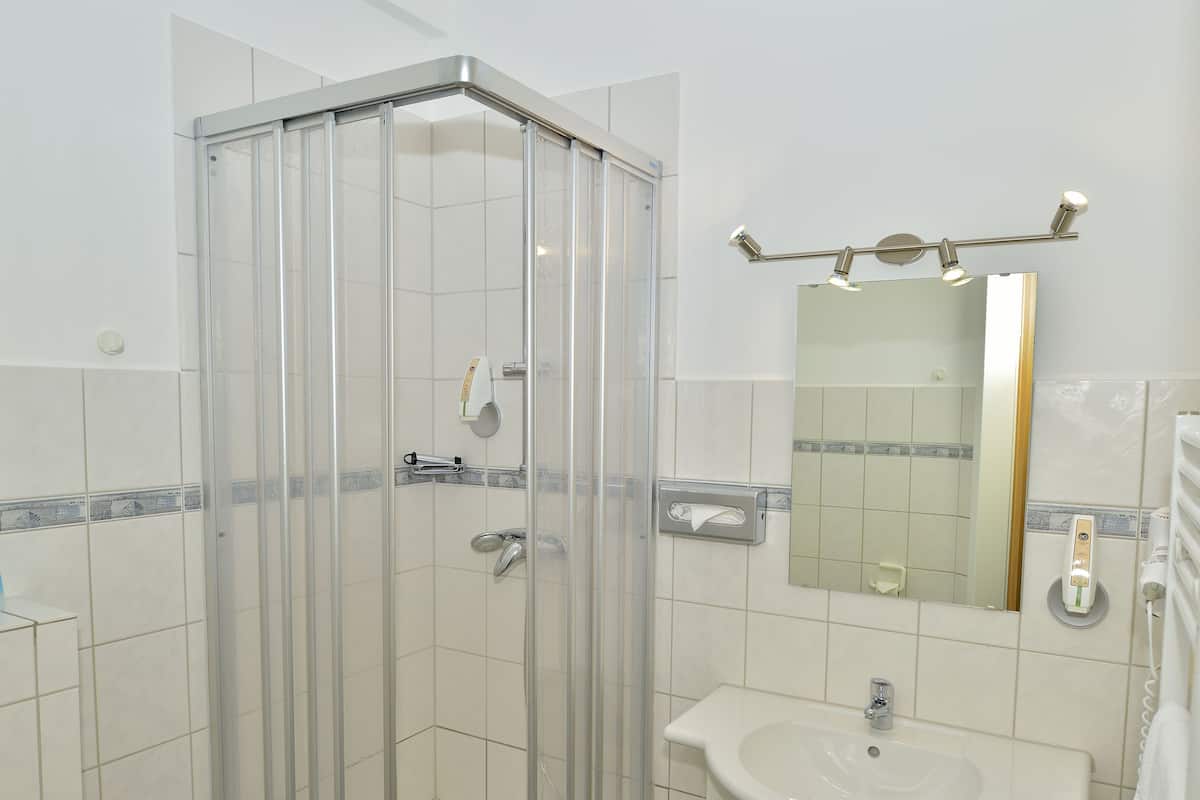 single room | bathroom | shower, free toiletries, towels