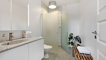 Douche, sĂšche-cheveux, serviettes fournies