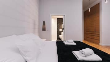 1 bedroom, desk, laptop workspace, iron/ironing board