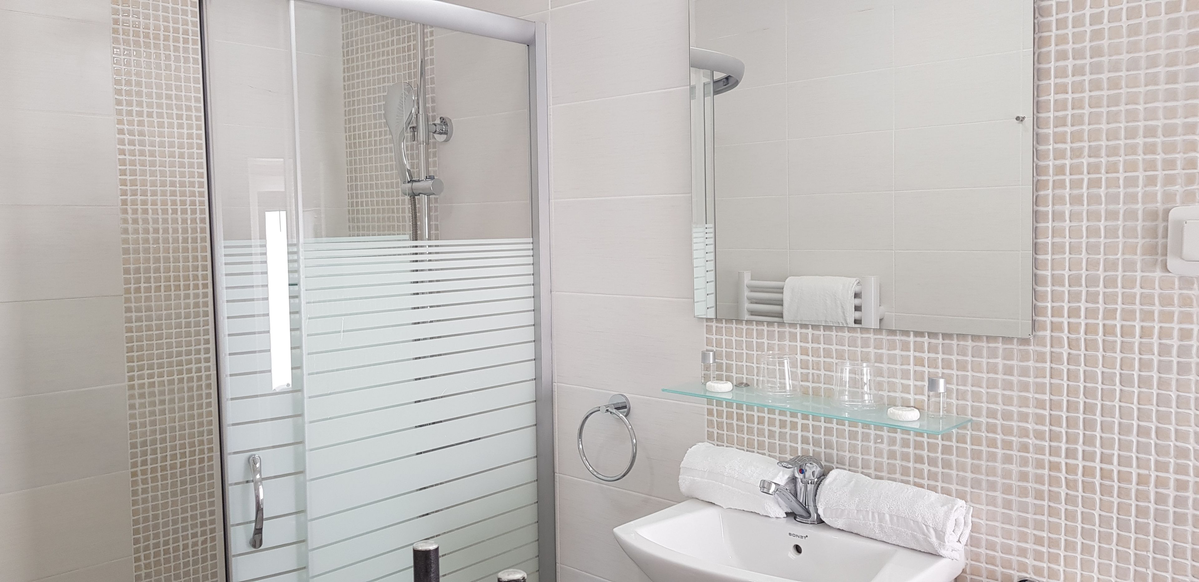 standard double room, 1 queen bed | bathroom shower