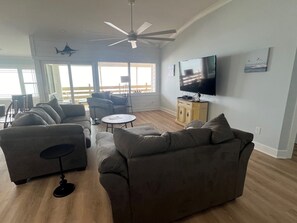 Living area | TV - Boston Commons Penthouse 5 Bedroom Condo by RedAwning (Surfside Beach)
