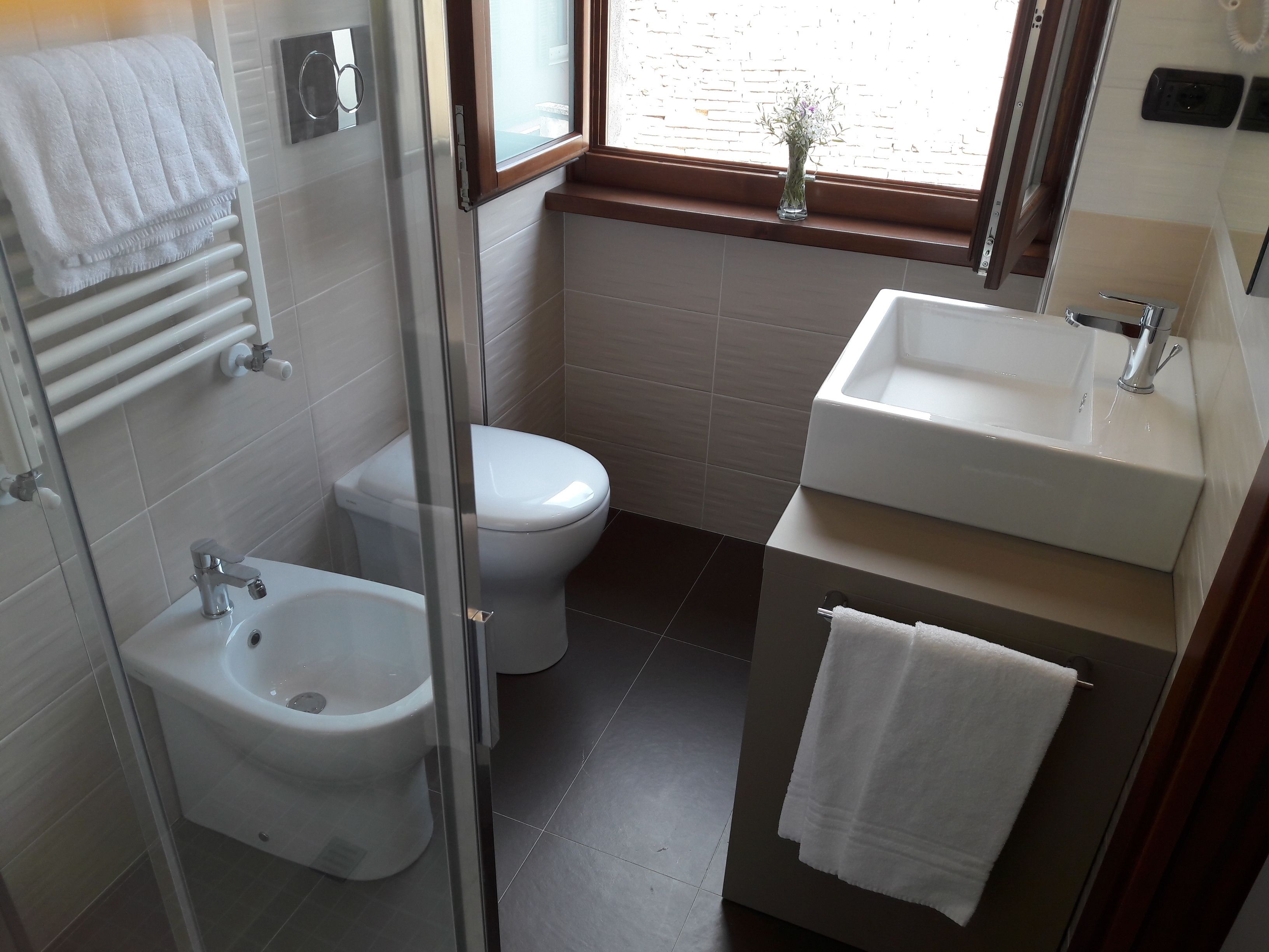 shower, free toiletries, hair dryer, bidet