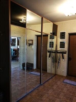 Classic Apartment, Mixed Dorm, Balcony, City View | Living area | TV - 1st Man In Space Apartments (Rostov-on-Don)