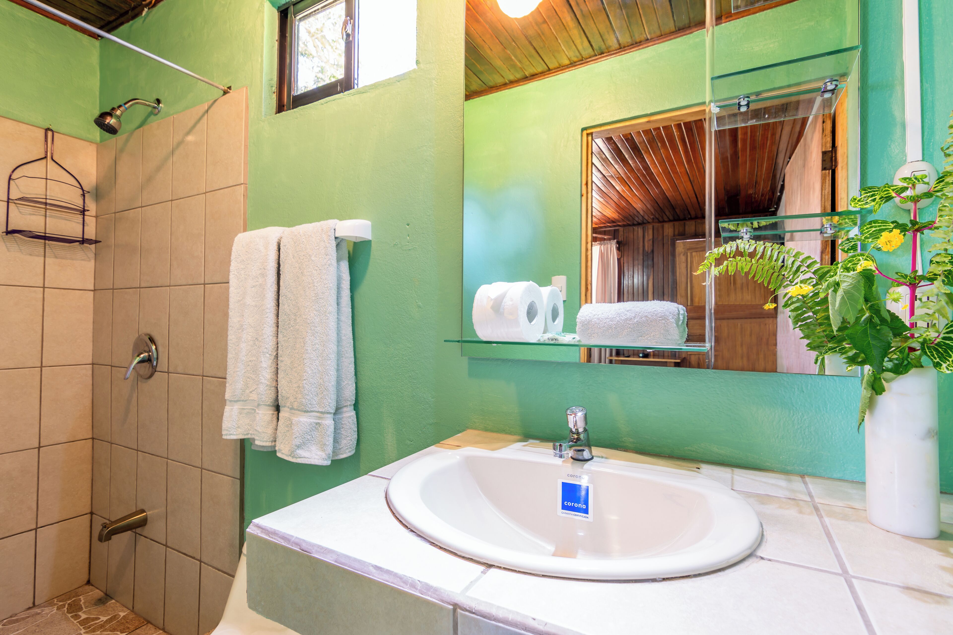 comfort double room, 1 double bed, garden area | bathroom | shower, free toiletries, towels