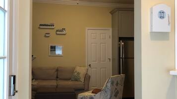 Smart TV, fireplace, Netflix, books