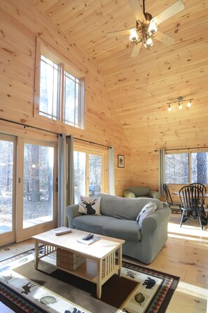 Fernseher, Kamin, Stereoanlage